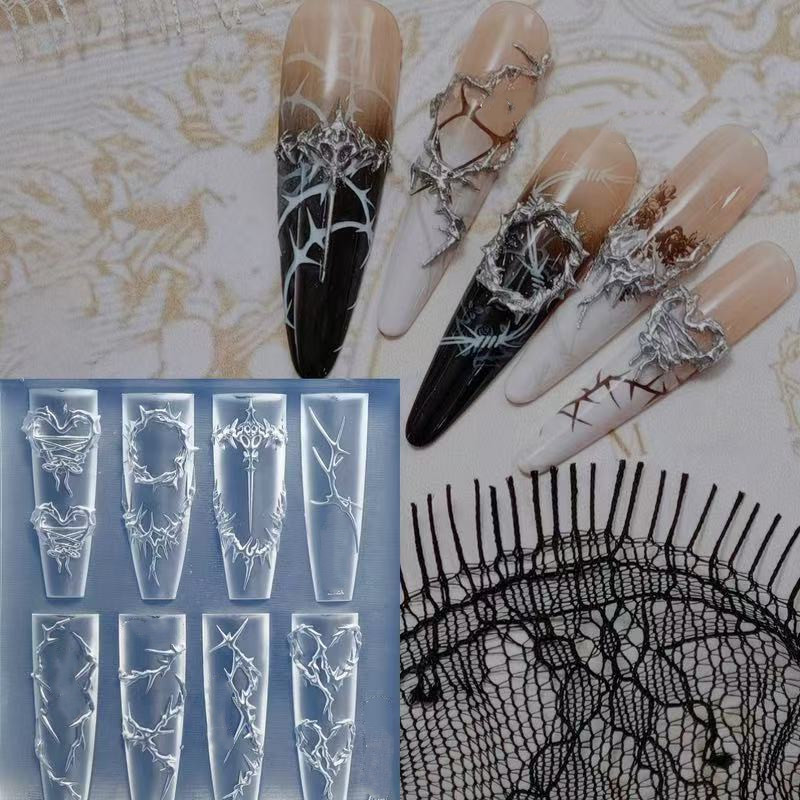 Resin Art Template - Spine 3D Design per unghie Stampi