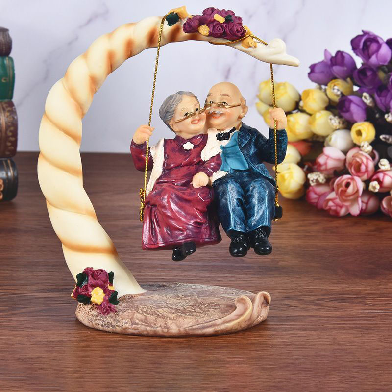 Resin Art Gift For Wedding - Statuette in Resina di Coppie Anziane