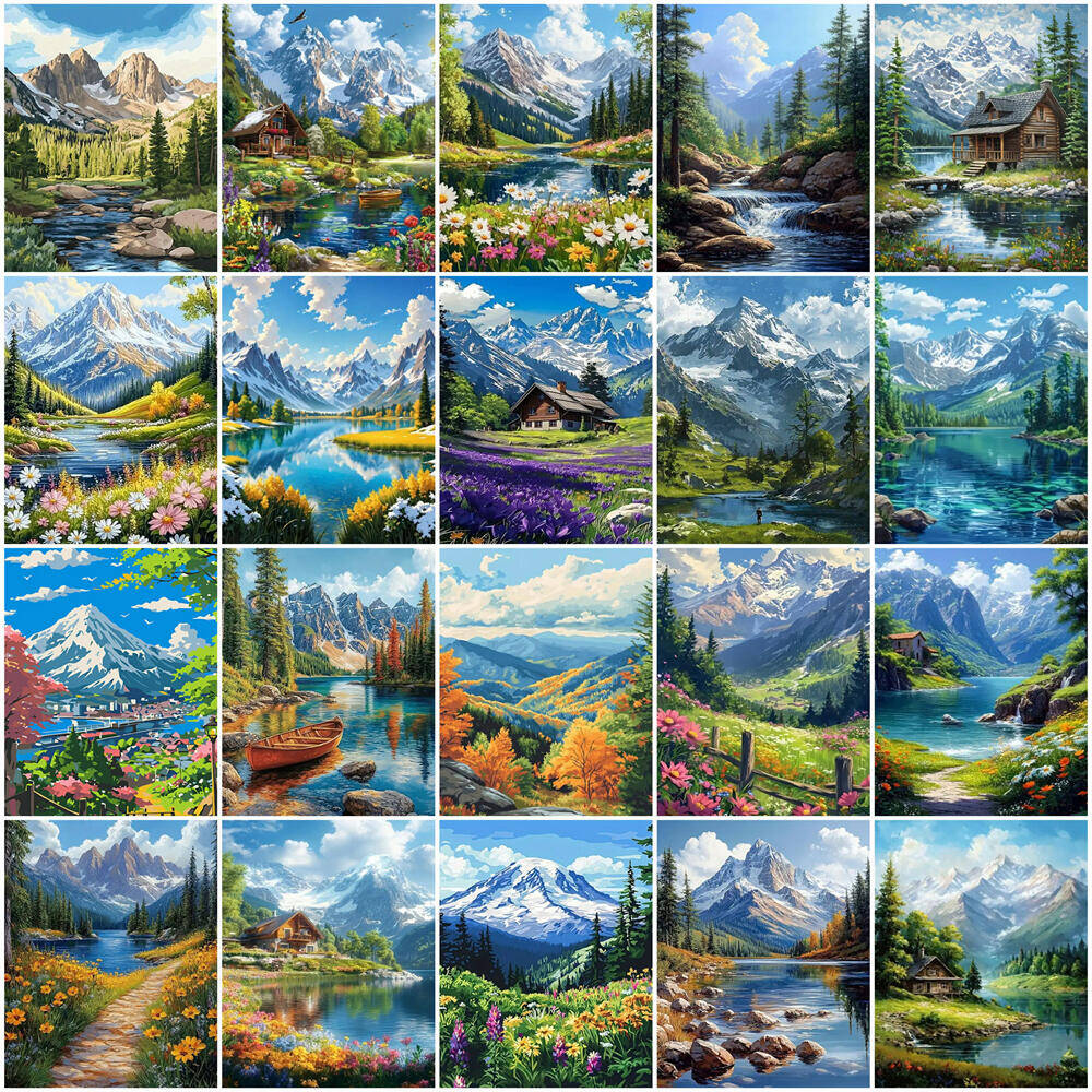 Resin Art On Canvas - Dipinto ad olio con numeri Paesaggio